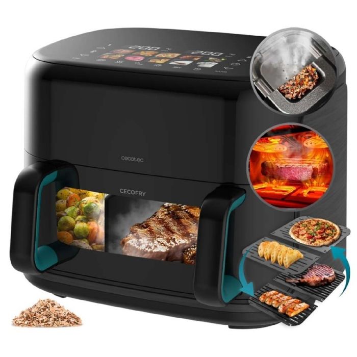Cecotec Friteuse sans Huile 5,5 L avec APP Cecofry Full Inox 5500 Connected. 1600 W, Diététique