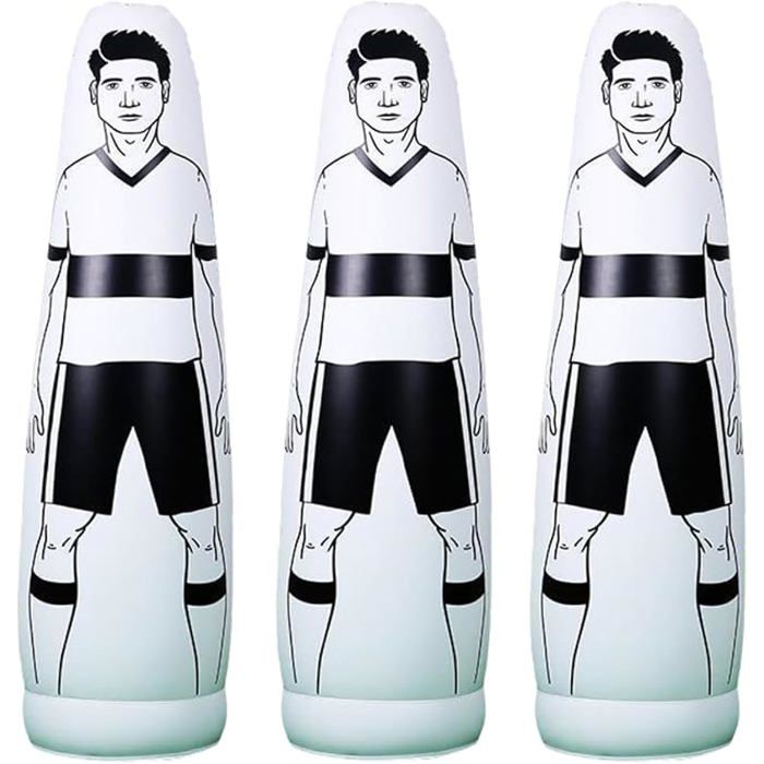 Mannequin De Football Gonflable – Défenseur Mural 175 X 50 Cm – PVC Robuste, Poignée Latérale, Rebondissant – Pour Entraînement Enfants Et Adultes