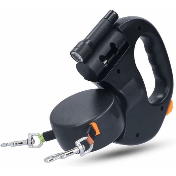 Laisse double pour chien adaptée aux chiens pesant jusquà 25 kg avec coutures réfléchissantes et conception anti-emmêlement à 3