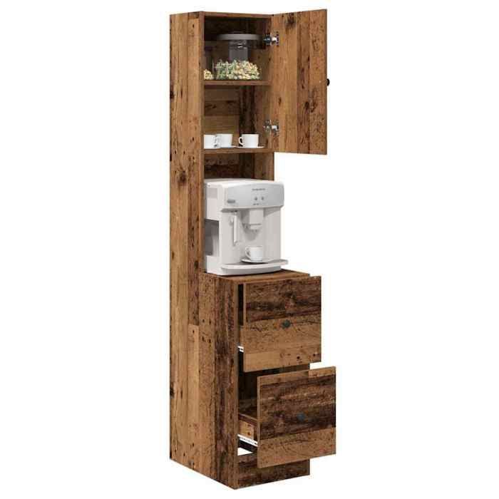Hot Sale®Buffet de cuisine avec tiroir(1 pcs) Armoire/Vitrine/Placard - SOLOMON - meuble de cuisine - Bois ancien 32x50x180 cm -
