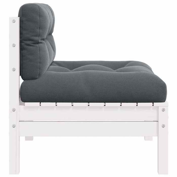 Blanc Canapé dextérieur/jardin - SARAZYJ - Canapé 2 places de jardin -et coussins - blanc - Bois de pin solide Hot77067128