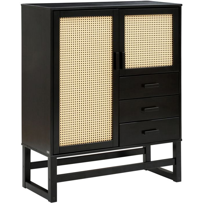 Jolene-buffet Avec 2 Portes Et 3 Tiroirs En Pin Foncé
