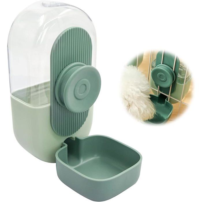 Distributeur Eau Chien Chat Automatique Mangeoire - Abreuvoir Suspendu pour Animaux de Compagnie Seau Transparent de 0 8L ABREUVOIR