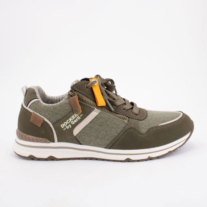 DOCKERS BY GERLI Baskets en toile olive avec zip Homme DOCKERS BY GERLI