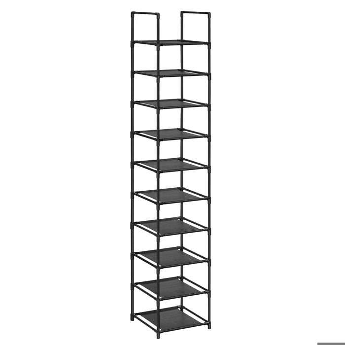 Étagère à chaussures colonne industrielle en métal avec 10 étagères - Réf. VK8681847480396