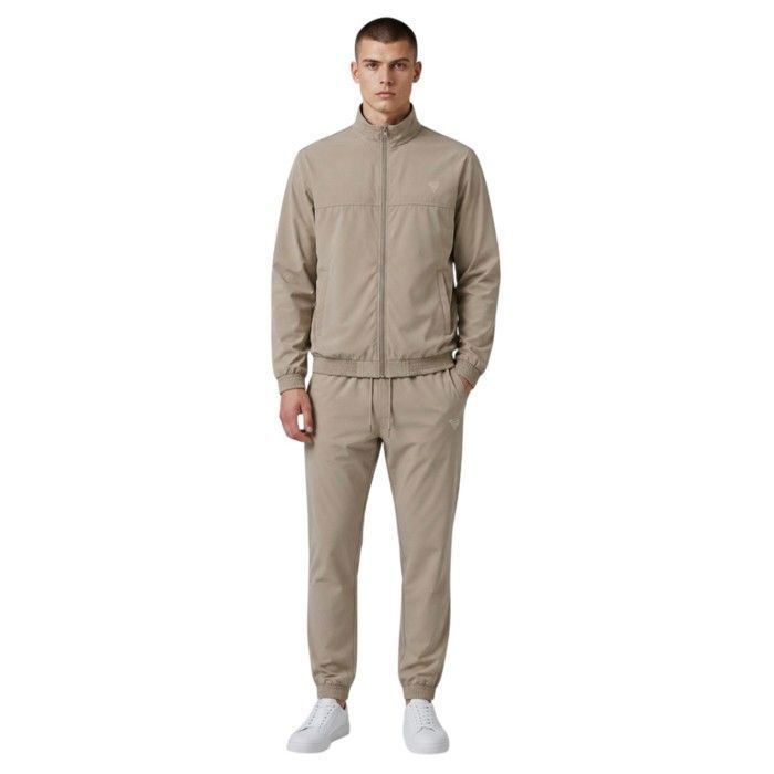 Bill Tornade Ensemble sportswear homme Bill Tornade – Veste zippée à col montant et pantalon coupe droite Tallil Beige Homme