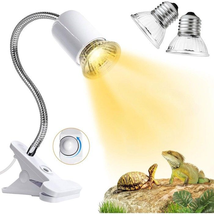Lampe chauffante - NIKCORP - 50W E27 - Pivotante 360° - UVA/UVB - Bras flexible & pince antidérapante