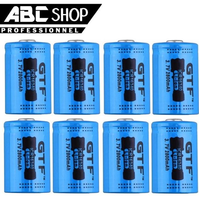 Chargeur + Batteries rechargeables Piles CR123 Lithium Rechargeable