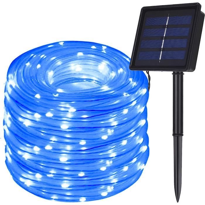 AMOUNE 200 LED 22M Guirlande Ruban Lumineuse Solaire - Cuivre Extérieur Tube Rope Guirlande Lumineuse - Bleu