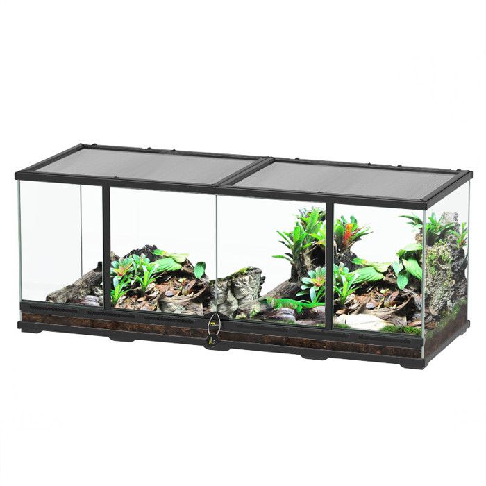 Meilleurs prix pour Terrarium Reptile - Aquatlantis - 118x45x45 - Noir - Profil Bas