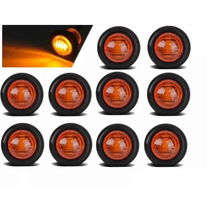 Lot de 10 Mini Feux De Gabarit Bouton Led 24V Orange Eclairage Lateraux  Pour Camion Remorque Tracteur - Cdiscount Auto