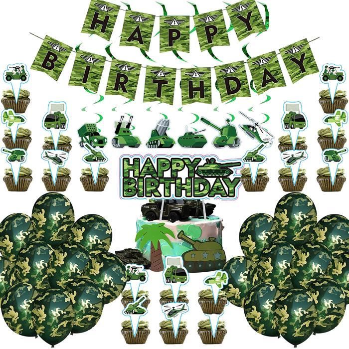 Taille Camouflage Ballons de Camouflage en latex pour garçon,12 pouces,  thème militaire, confettis, décoration de fête d'annivers - Cdiscount Maison