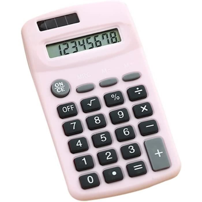 Calculatrice OFFIDIX Bureau 12 Chiffres - Double Alimentation Solaire Et Pile | Écran LCD Incliné Bleu