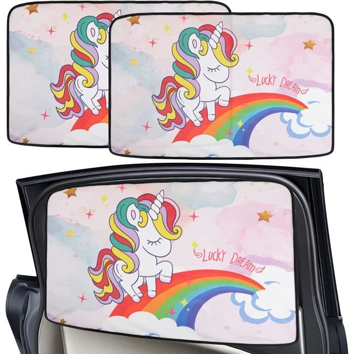 Pare-soleil Voiture Bébé 2 Pièces | Protection UV Avec Motifs Alphabet Animaux | Auto-adhésif 51x31cm