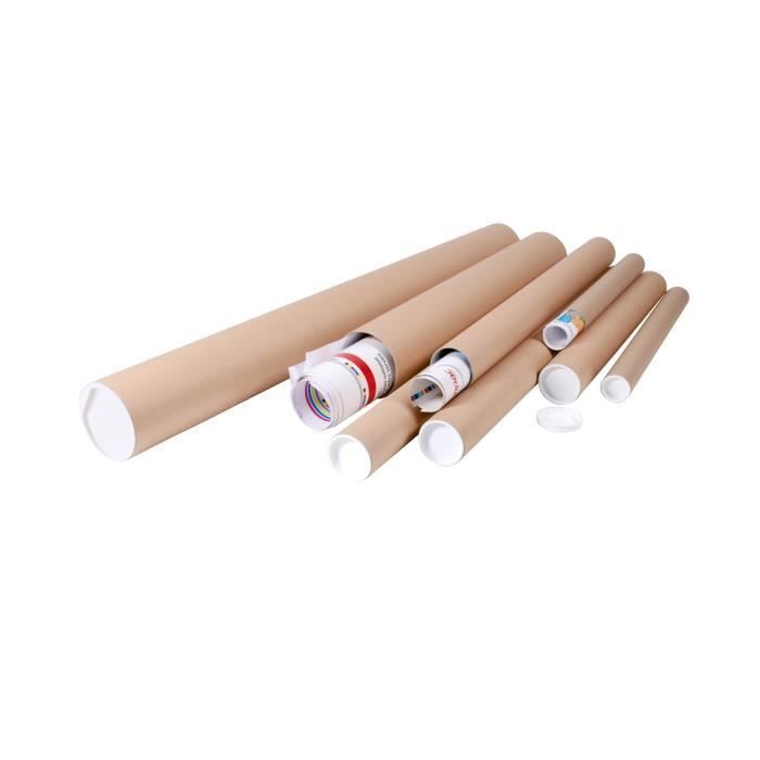 lot de 10 Tubes carton brun pour affiche poster 6 cm x 85 cm