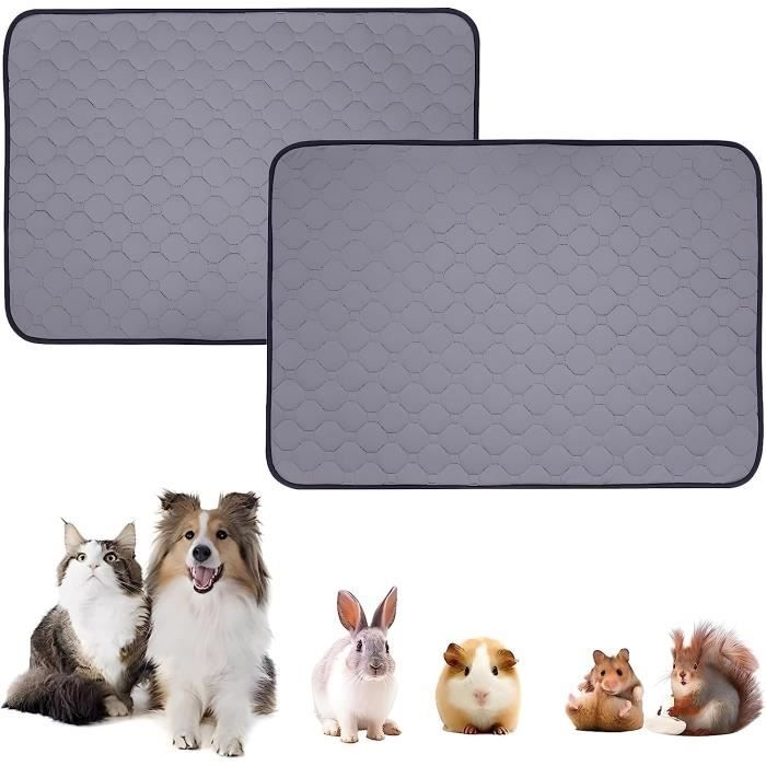 2Pcs Ultra Absorbant Tapis Durine Lavables pour Chien Pee Pad Antidérapants Tapis de Dressage Réutilisable pour Chiot Chien