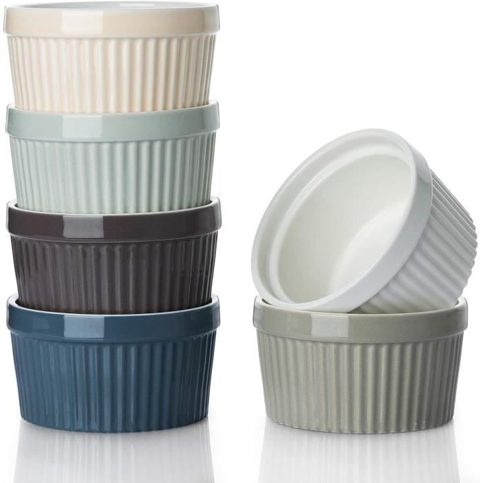 Set De 4 Ramequins En Céramique 300 Ml - Pour Crème Brûlée, Soufflé, Desserts Individuels - Allant Au Four Et Lave-vaisselle