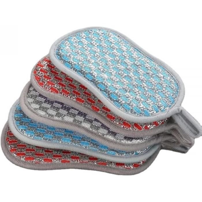 10 Pièces Éponges Lavables Reutilisable en Microfibre à Double  Face,PROCHOSEN Éponge Grattante avec 5 Crochets Adhésifs - Cdiscount Au  quotidien