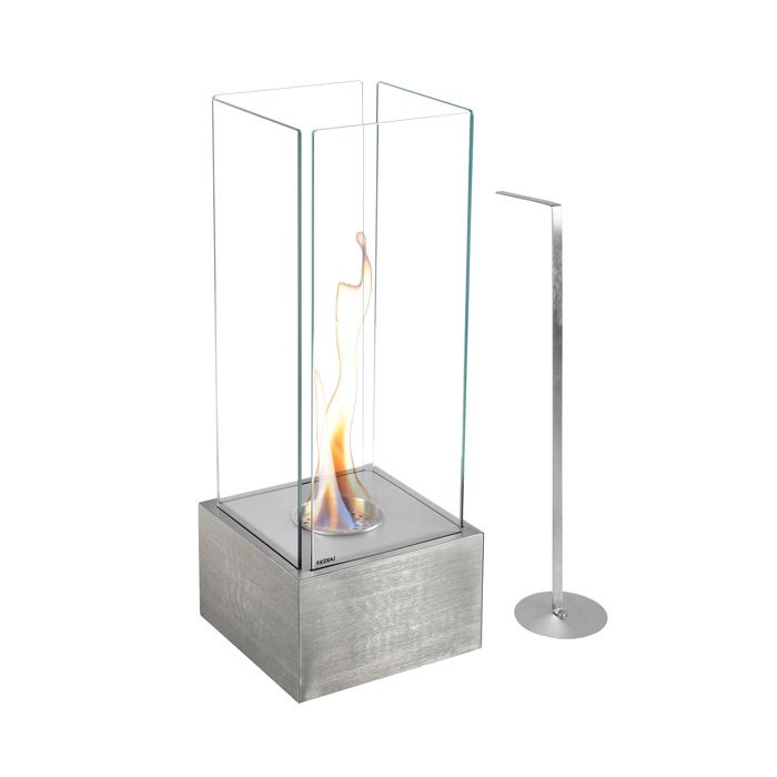 Cheminée De Sol Design Giulio Cesare – 40 X 80 Cm – Acier Inoxydable Blanc – Made In Italy – Pour Salon, Loft