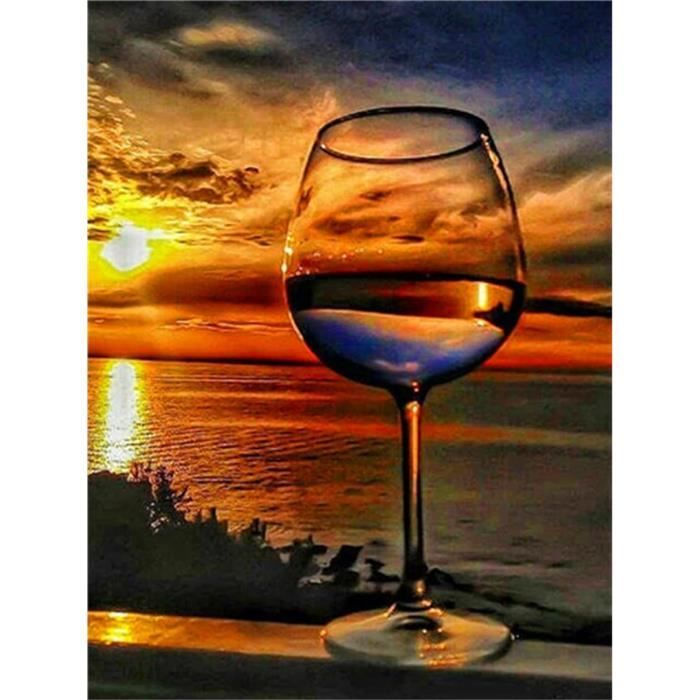 Diamond Painting Adulte, 5D Grand Format Fleur Coucher Soleil Broderie Diamant Kit Complet Accessoires, Point De Croix Cristal Peinture Diamant, Pour Noël Décoration Murale Intérieur 35x70cm HI-3871