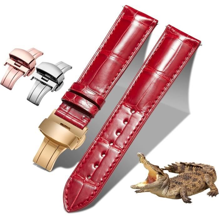 Bracelet montre cuir alligator deals