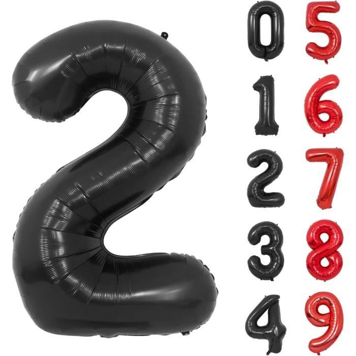 Ballon Chiffre 2 Noir 101 Cm Numero 2 Ballon Anniversaire Chiffre 2 Ans  Garcon Pour Enfant Décorations De Fêtes D'Anniversai[J2036] - Cdiscount  Maison