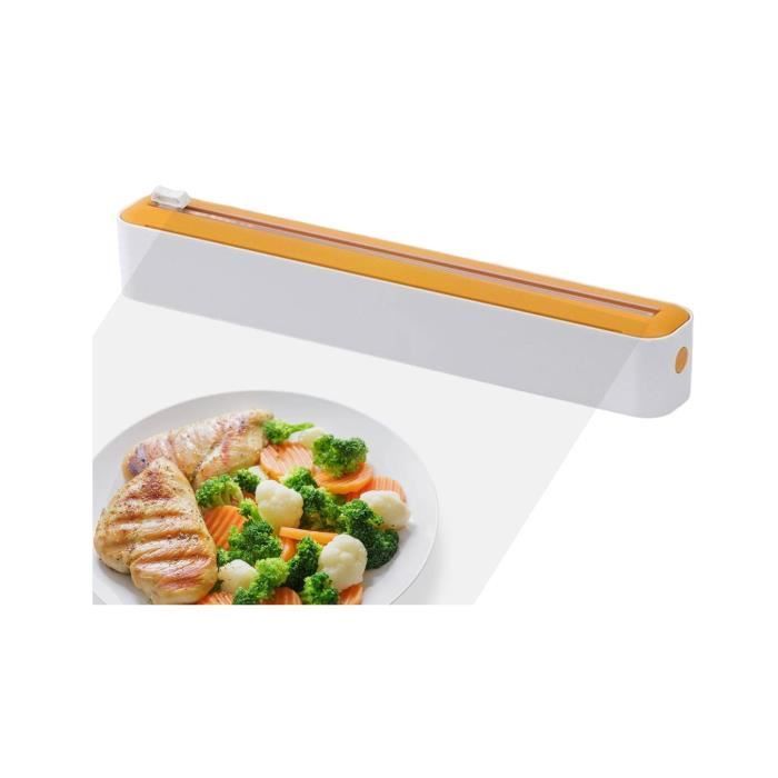 Distributeur De Film Plastique Alovez Avec Cutter - Dérouleur Film Alimentaire, Papier Alu & Sulfurisé, Magnétique, Jaune
