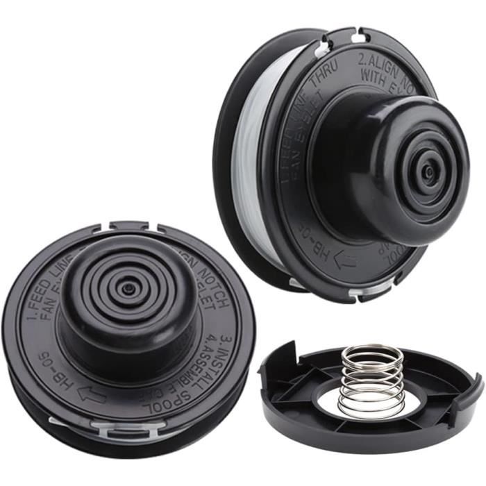 6 Rasentrimmer-Spulen + 2 Deckel - Passend Für Black+Decker GL250, GL310, GL360