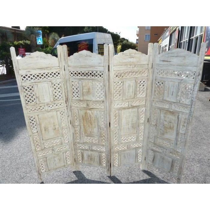 Paravent Tete De Lit Unis Blanc Casse Cdiscount Maison