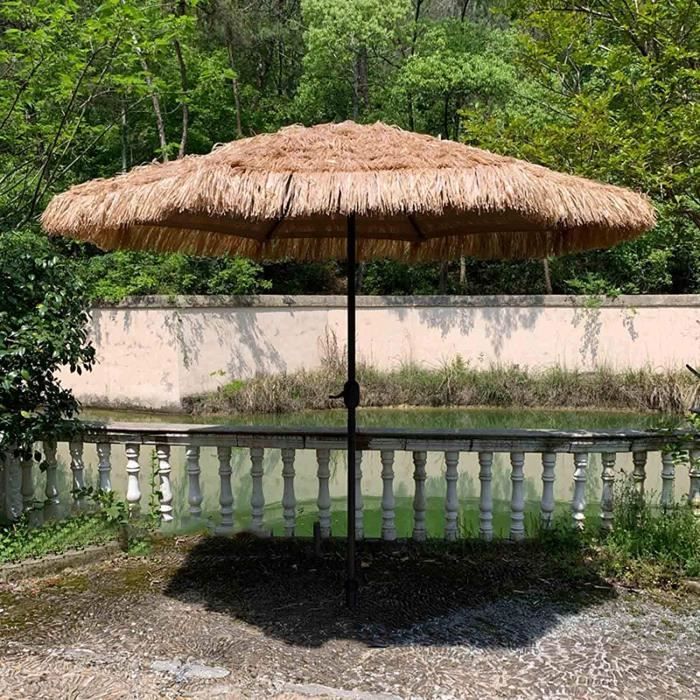 Parasol Déporté 180 Cm Bois Effet - Toile Polyester Vert Foncé Imperméable UV50+, 8 Baleines, Mât Aluminium, Pour Terrasse, Jardin, Plage