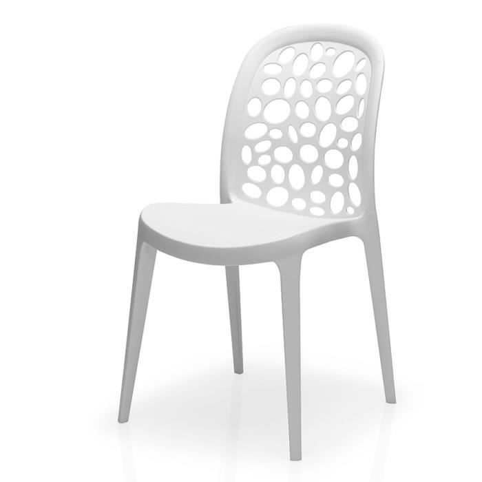 Chaise blanche design en polypropylène YOLANDA (Lot de 4) L 52 x P