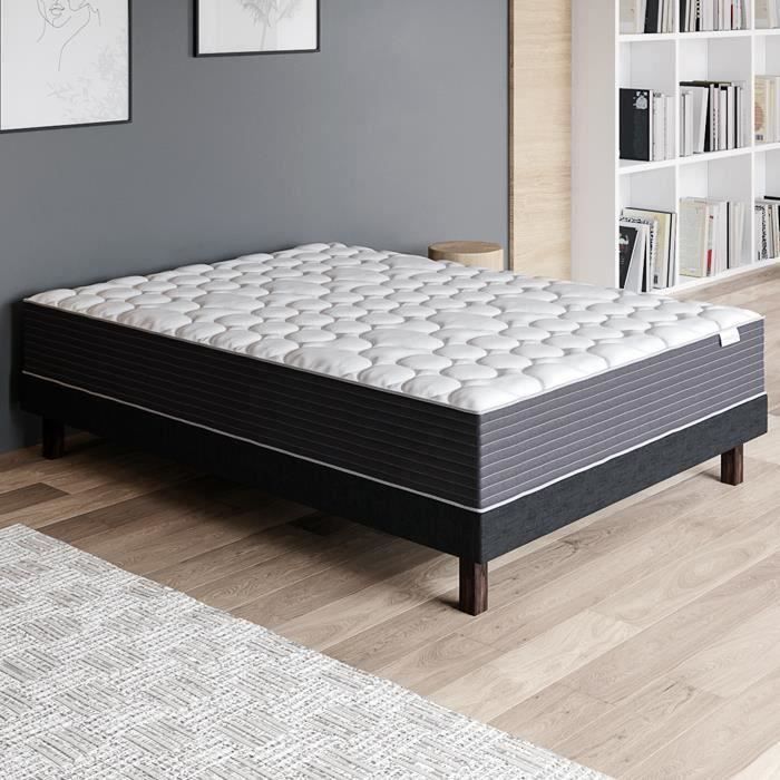 Matelas mémoire de forme 140x190 Memo HR Hbedding - 7 zones de confort + HR  35kg + mousse mémoire adaptative - Cdiscount Maison