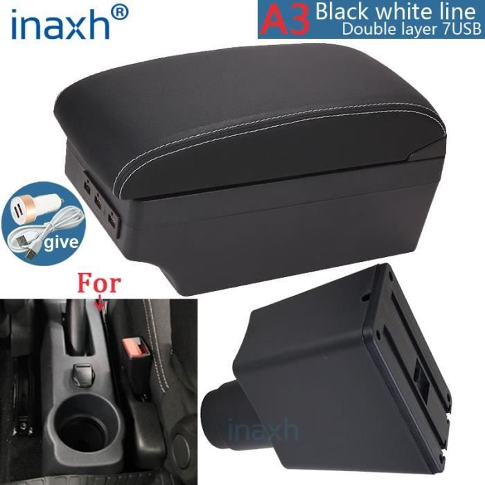 Accoudoir Central Double Couche Pour Dacia Sandero Stepway Logan 2 - Console Rangement Avec Ports USB