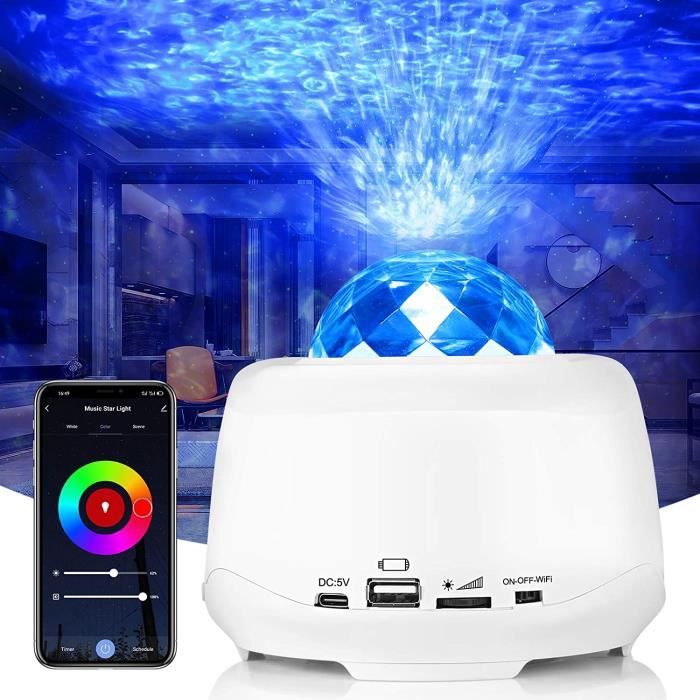 Projecteur LED Ciel Étoilé Fuqiduo - Avec Télécommande Et Bluetooth - Effets Galaxy, Vagues - Pour Chambre Et Ambiance