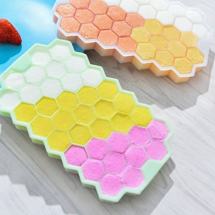 Heart-Shaped Ice Cube Trays - 21 Holes Silicone Heart Ice Cube Tray With Lid For Freezer , BPA Free And Dishwasher Safe Ice Mold - 15