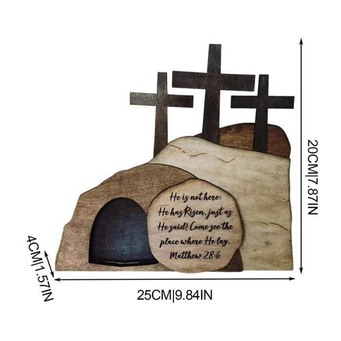 Crèche De Pâques En Bois - Tombeau Vide De Jésus, Scène De Résurrection - Décor Festif Pour Maison, Église, Cadeau Chrétien
