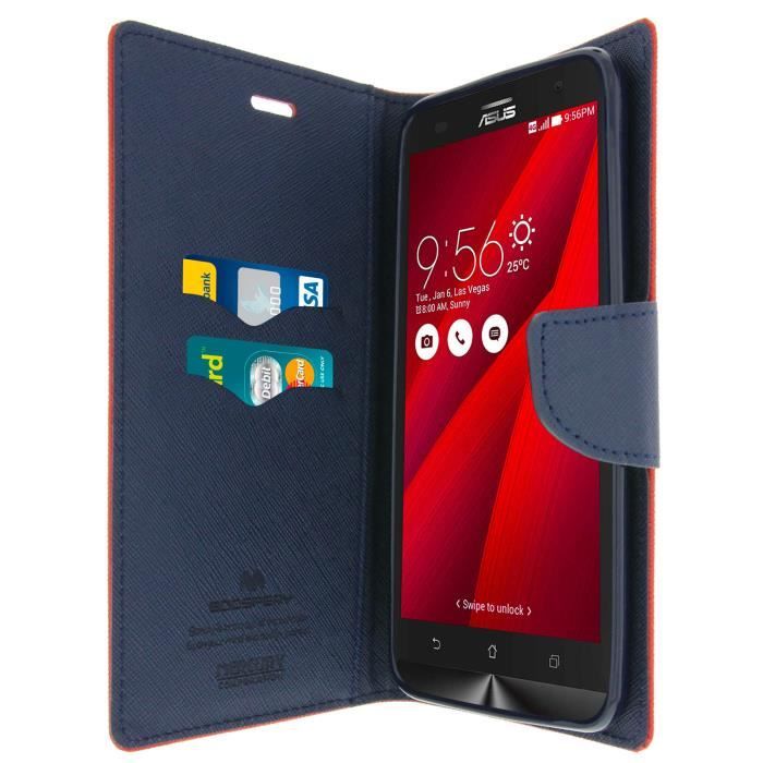 Étui Portefeuille Pour Asus Zenfone 12 Ultra - Housse Rabat, 3 Fentes Cartes, Similicuir, Protection 360°, Neuf