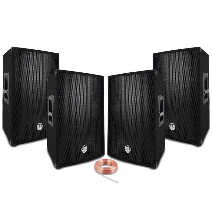 Pack Sono Complet Ibiza - 2 Enceintes 600W + Caisson De Basses 800W + 4 Micros Sans Fil + Pieds - Pour Fêtes, Karaoké, Mariages