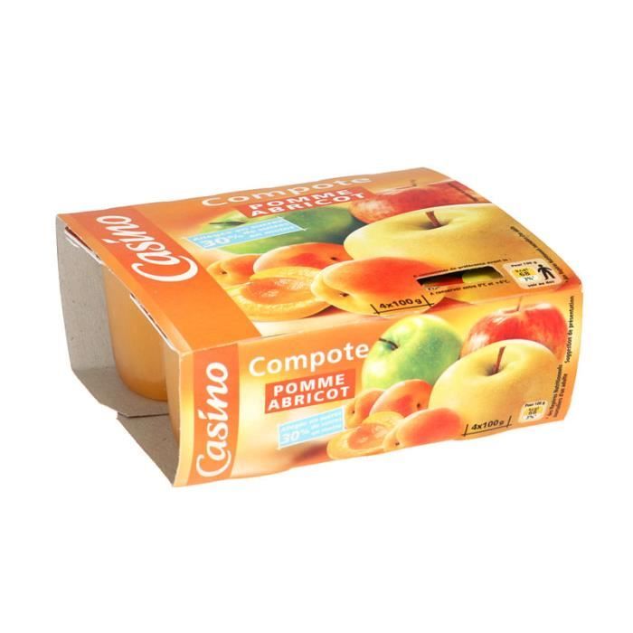 Compote pomme abricot allég. en sucre Cdiscount Au quotidien