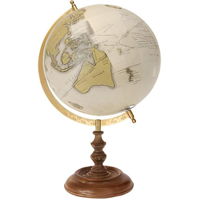 Globe Terrestre Vintage Doré Rose Clair - Décoration Maison Esprit Rétro, Dimensions 22 X 20 X 33 Cm - 3