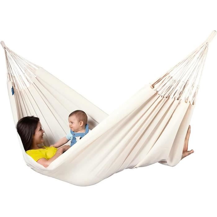Hamac Double En Coton Brésilien Pour 2 Personnes - 240kg De Charge, Sac Inclus - Idéal Jardin, Camping Ou Plage
