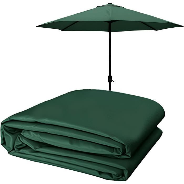 Toile De Parasol De Rechange 2x3m - Vert Foncé - Polyester 160g - UV & Imperméable - Pour Jardins, Terrasses
