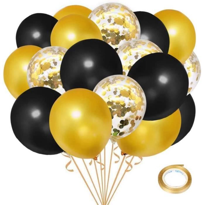 HOWAF 35 Ballons De Décoration Pour 50 Ans De Mariage – Latex Doré Et Confettis, Fête Noces D’or