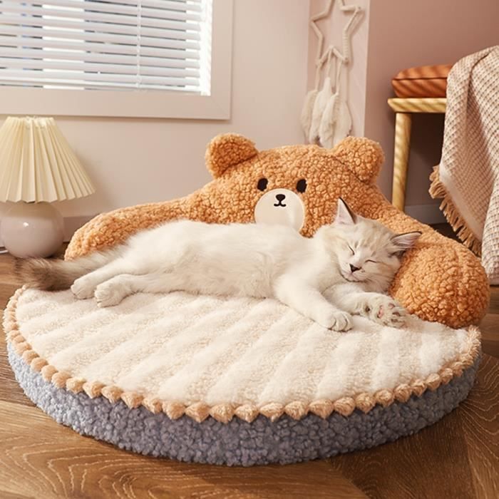 Comparer les prix de lit pour chien Lit pour chat avec dossier haut toutes saisons, design clin, lavable et animalerie coussin Petit ours