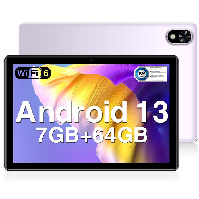 Tablette tactile DOOGEE U9 10.1 pouce 3+4Go étendue+64 Go Android 14 PC Widevine L1 Batterie 5060mAh TUV SÜD WiFi6 – Violet