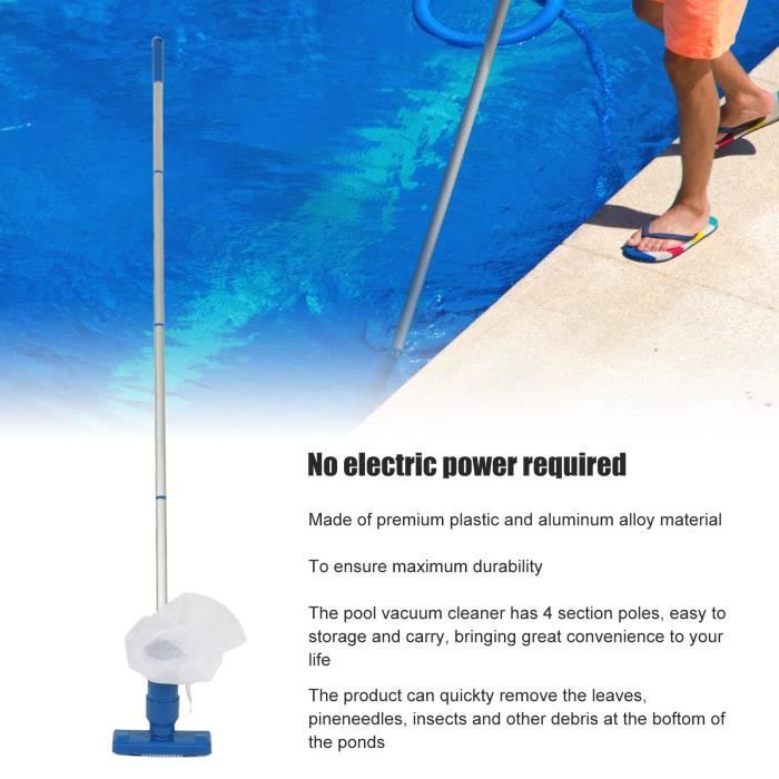 Kit Nettoyage Piscine LATERN - Aspirateur Et Écumoire Avec Perche Aluminium - Entretien Piscine Portable