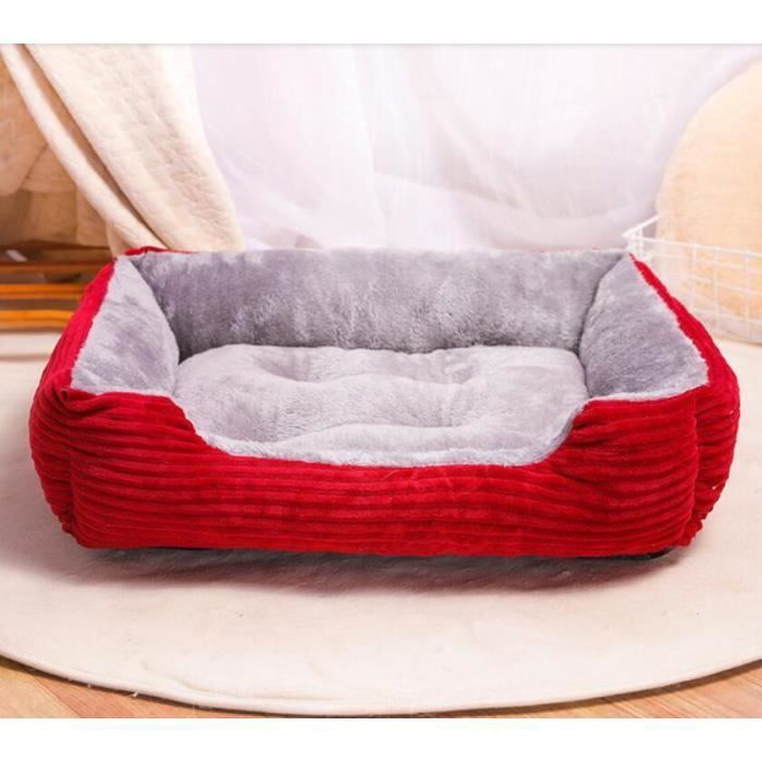 Meilleurs prix pour XS(45*31*15)cm Coussin doux pour chien de couchage rectangulaire Rouge