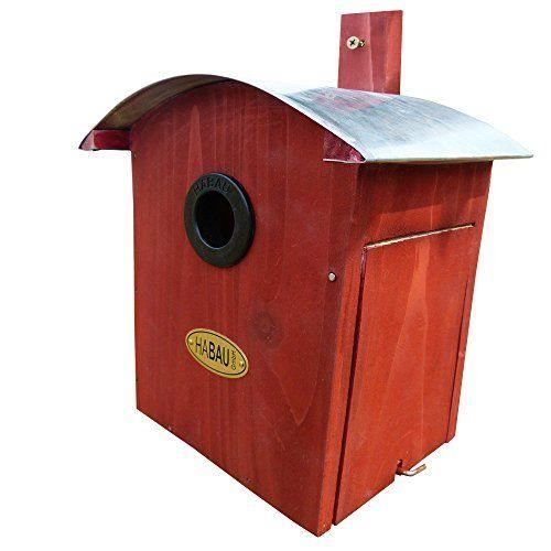 Nichoir - HABAU - 2964 - Toit en tôle galvanisée - Nettoyage facile - Rouge