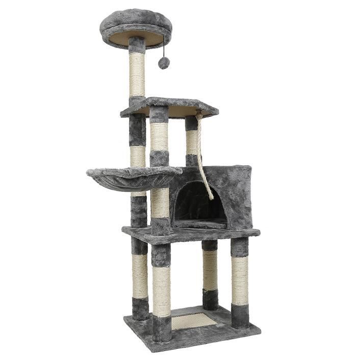 Meilleurs prix pour Arbre à chat HUOLE - Gris - Cadres d'escalade, terrier et aire de repos - Rembourré, Multifonctionnel