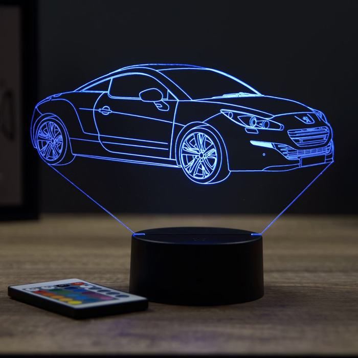 Lampe 3D Peugeot RCZ Phase 2 – LED – Idée Cadeau – Fabriquée en France